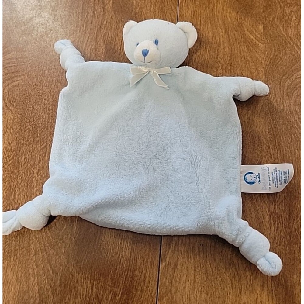 Gerber Blue teddy‎ Bear Baby Security Blanket Lovey knotted